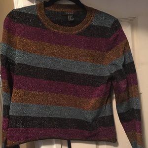 Shimmery crop top long sleeve